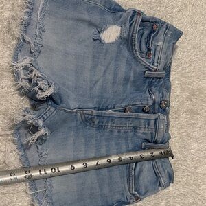 MOTHER Light Blue Frayed Jean Shorts..cutoff from Tom Cat jeans